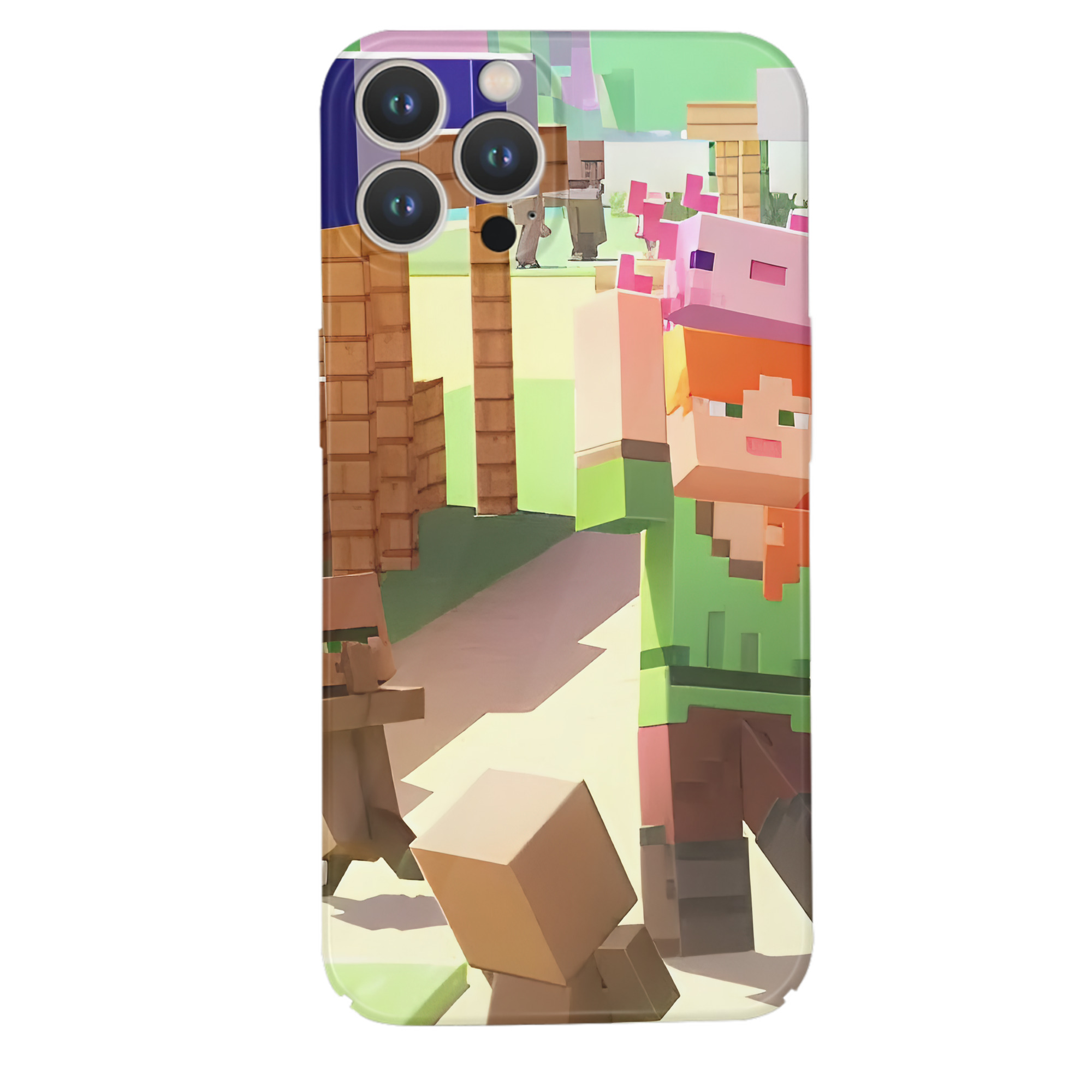 （画像用） マインクラフト ブロックの世界 Minecraft MC Block world 【iPhone 14シリーズ対応】ハードケース